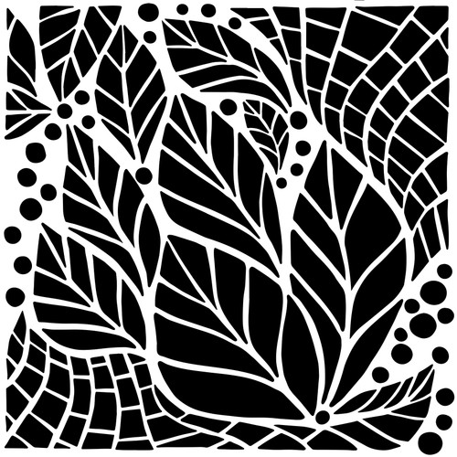 Crafter's Workshop Stencil 6"X6"-Abstract Leaves TCW6X6S-1083