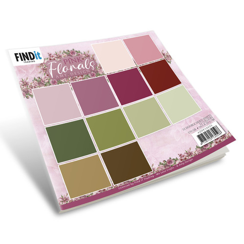 Find It Trading Amy Design Solids Paper Pack 8"X8" 12/Pkg-Solids, Pink Florals DPP10055 - 8718715135598