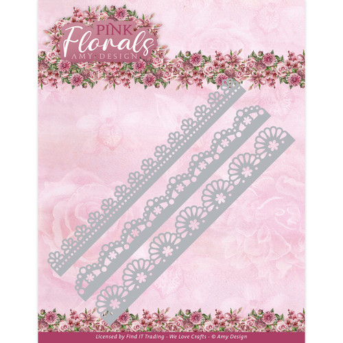Find It Trading Amy Design Pink Florals Die-Floral Border ADD10312 - 8718715135444