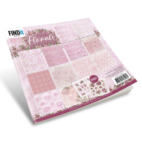 Find It Trading Amy Design Paper Pack 8"X8" 18/Pkg-Pink Florals DPP10054 - 8718715135581