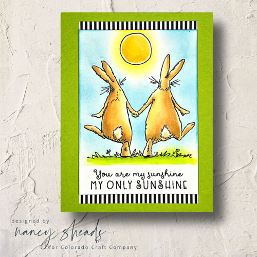 Colorado Craft Company Clear Stamps 4"X6"-Sunset Rabbits By Anita Jeram AJ940