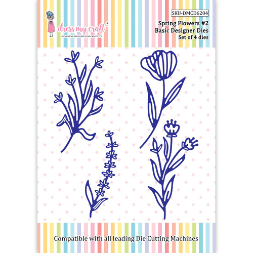 Dress My Craft Basic Designer Dies-Spring Flowers #2 DMCD6204