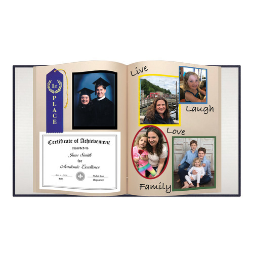 Pioneer Post Bound Album With Buff Pages 11.75"X14"-Navy Blue SJ50NB
