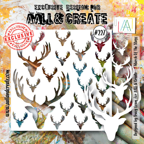 AALL And Create Stencil 6"X6"-March Of The Stags ALLPC227 - 5060979164351