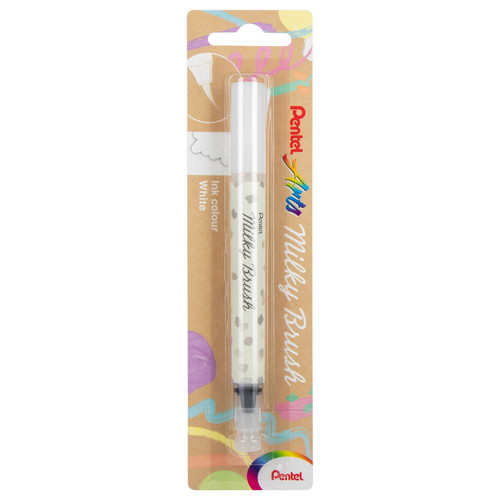 Pentel Arts Milky Brush Pen-White - GFHBPPWX - 884851061379 Pentel Arts Milky Brush Pen-White - GFHBPPWX - 884851061379