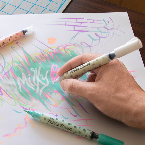 Pentel Arts Milky Brush Pen-White - GFHBPPWX Pentel Arts Milky Brush Pen-White - GFHBPPWX