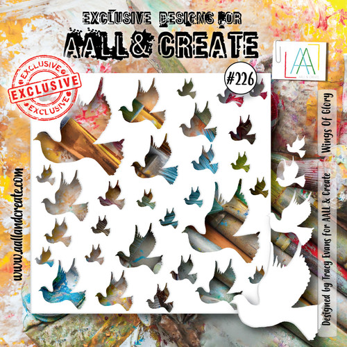 2 Pack AALL And Create Stencil 6"X6"-Wings Of Glory ALLPC226 - 5060979164344