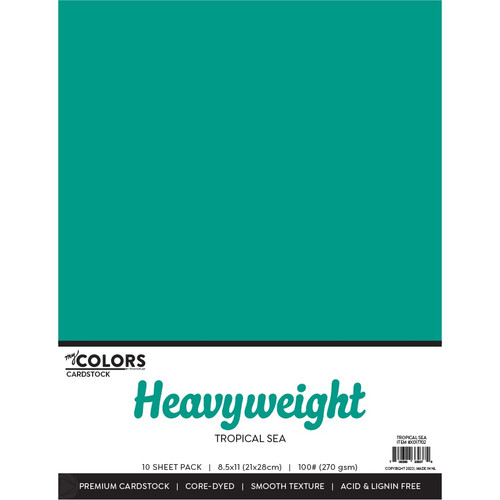My Colors 100lb Heavyweight Cardstock 8.5"X11" 10/Pkg-Tropical Sea - MYCH85-17702 - 709388339374