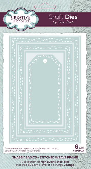 Creative Expressions Craft Die By Sam Poole-Stitched Weave Shabby Basics 5A0020JX-1G35X - 5055305987575