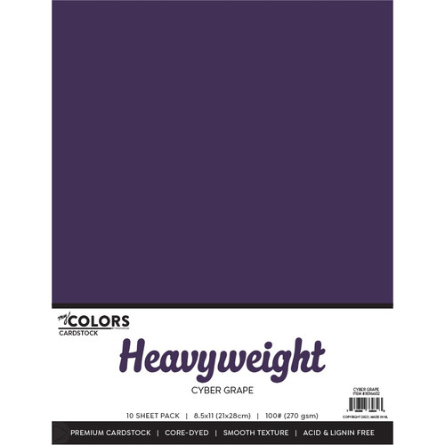 2 Pack - My Colors 100lb Heavyweight Cardstock 8.5"X11" 10/Pkg-Cyber Grape - MYCH85-16602 - 709388339343