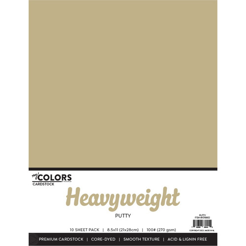 My Colors 100lb Heavyweight Cardstock 8.5"X11" 10/Pkg-Putty MYCH85-18802 - 709388339442