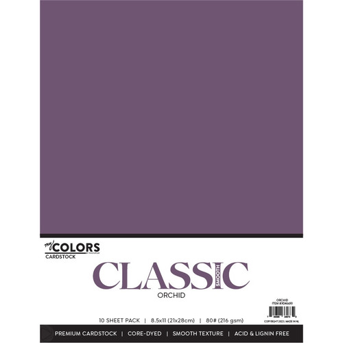 2 Pack My Colors Classic 80lb Weight Cardstock 8.5"X11" 10/Pkg-Orchid MYCC85-46619 - 709388339732