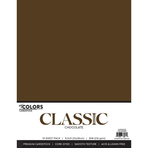 2 Pack - My Colors Classic 80lb Weight Cardstock 8.5"X11" 10/Pkg-Chocolate - MYCC85-49912 - 709388339817