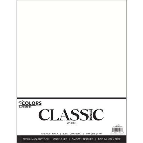 2 Pack My Colors Classic 80lb Weight Cardstock 8.5"X11" 10/Pkg-White MYCC85-01013 - 709388339879