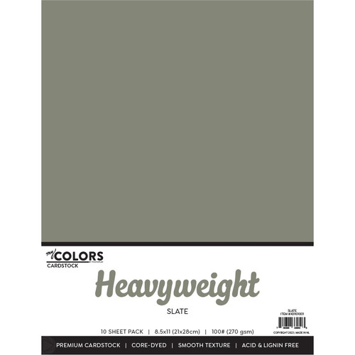 My Colors 100lb Heavyweight Cardstock 8.5"X11" 10/Pkg-Slate MYCH85-01001 - 709388339503