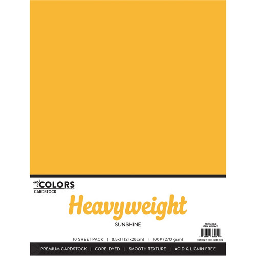 My Colors 100lb Heavyweight Cardstock 8.5"X11" 10/Pkg-Sunshine MYCH85-14421 - 709388339299