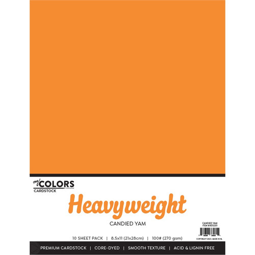 My Colors 100lb Heavyweight Cardstock 8.5"X11" 10/Pkg-Candied Yam MYCH85-13301 - 709388339251