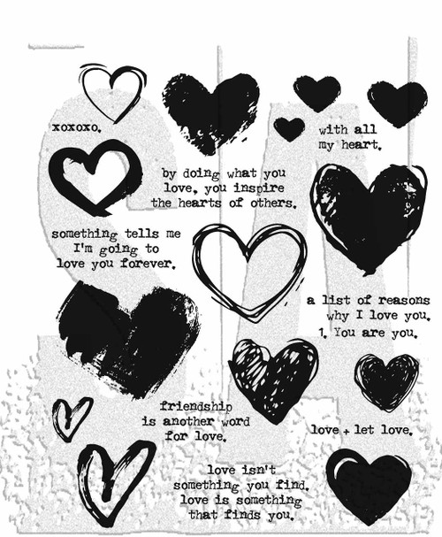 Tim Holtz Cling Stamps 7"X8.5"-Love Notes CMS477 - 691835436906
