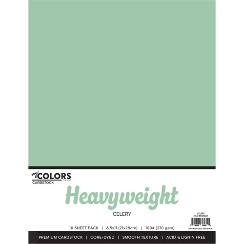 My Colors 100lb Heavyweight Cardstock 8.5"X11" 10/Pkg-Celery - MYCH85-15537 - 709388339350