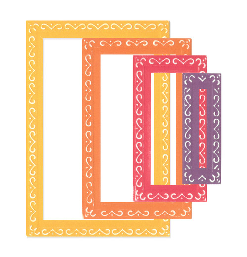 Sizzix Fanciful Framelits Die Set By Stacey Park 9/Pkg-Renee Deco Rectangles 666553
