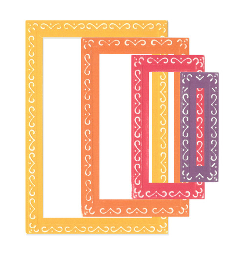 Sizzix Fanciful Framelits Die Set By Stacey Park 9/Pkg-Renee Deco Rectangles - 666553
