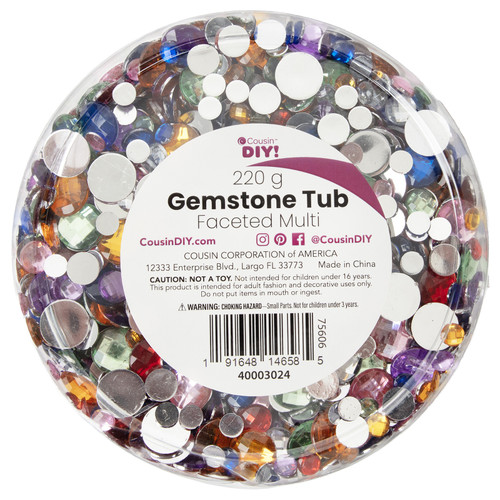 2 Pack - CousinDIY Gemstone Tub-Multicolor Faceted - 5A002F7V-3024