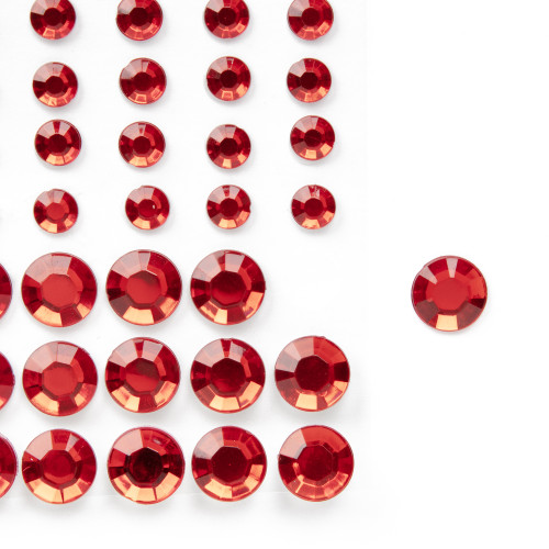 12 Pack - CousinDIY Adhesive Rhinestones 60/Pkg-Red - CCRHINES-3072