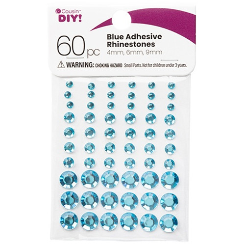 12 Pack CousinDIY Adhesive Rhinestones 60/Pkg-Blue CCRHINES-3075 - 191648147094