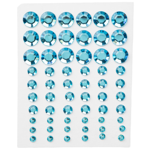 12 Pack CousinDIY Adhesive Rhinestones 60/Pkg-Blue CCRHINES-3075