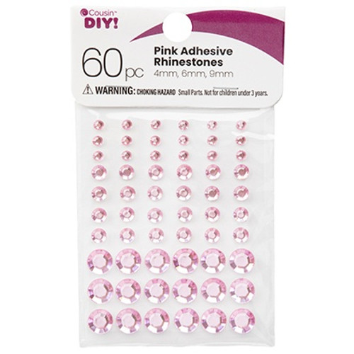 12 Pack CousinDIY Adhesive Rhinestones 60/Pkg-Pink CCRHINES-3077 - 191648147117
