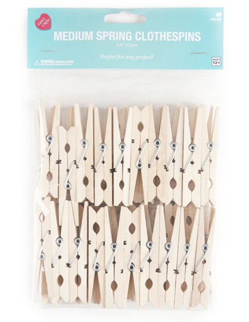 6 Pack CousinDIY Medium Spring Clothespins 40/Pkg-Natural 2.875" 20326803 -