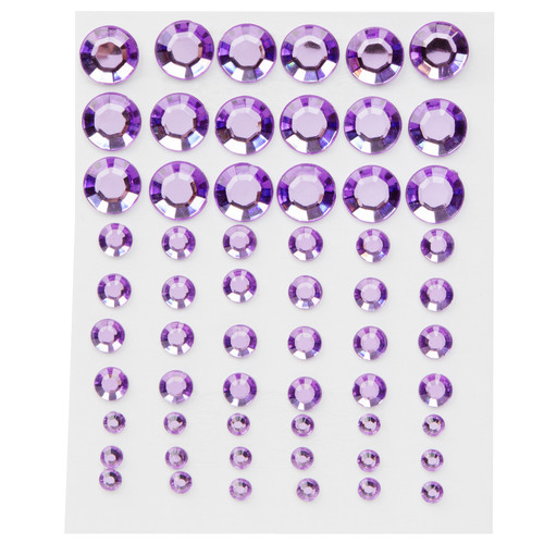 12 Pack - CousinDIY Adhesive Rhinestones 60/Pkg-Purple - CCRHINES-3076