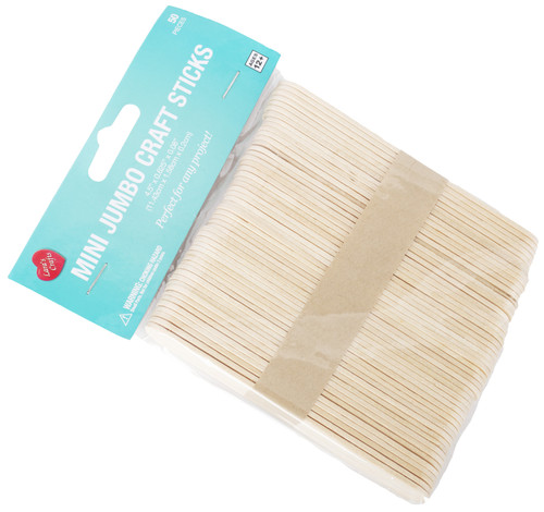 6 Pack - CousinDIY Mini Jumbo Craft Sticks 50/Pkg-Natural 4.5" - 20326805
