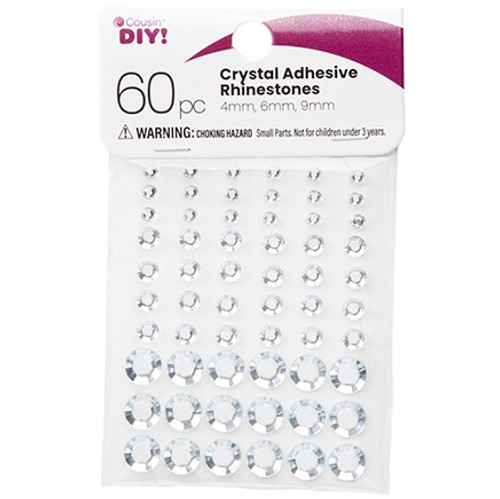 12 Pack CousinDIY Adhesive Rhinestones 60/Pkg-Crystal CCRHINES-3078 -