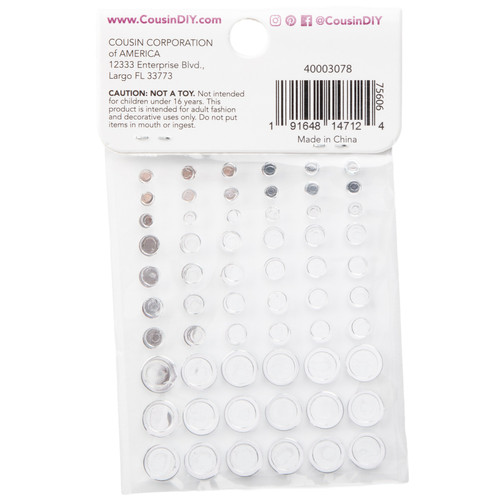 12 Pack CousinDIY Adhesive Rhinestones 60/Pkg-Crystal CCRHINES-3078