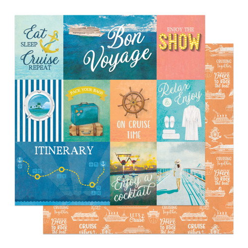 25 Pack Anchors Aweigh Double-Sided Cardstock 12"X12"-Bon Voyage 5A0020PK-1G3FT - 709388344712