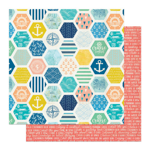 25 Pack Anchors Aweigh Double-Sided Cardstock 12"X12"-On Cruise Control 5A0020PK-1G3FV - 709388344743