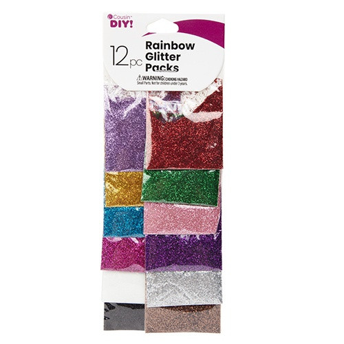 6 Pack CousinDIY Glitter 12/Pkg-Rainbow 40003069 - 191648147032