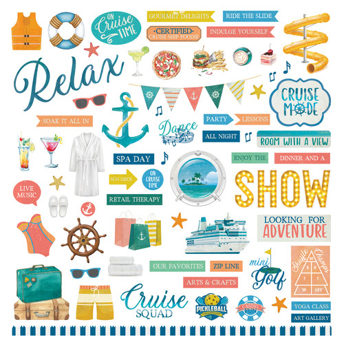 Anchors Aweigh Stickers 12"X12"-Element 5A0020PH-1G3G2 - 709388344705