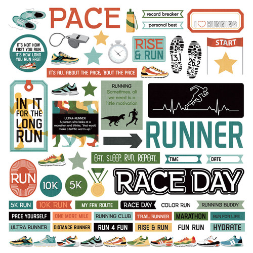 Runner's High Stickers 12"X12"-Element 5A0020QH-1G3HF - 709388344804