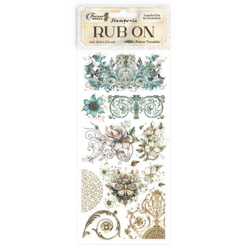 3 Pack - Stamperia Rub-On 4"X8.5"-Sir Vagabond In Fantasy World Flowers An - DFLRB73 - 5993110032960