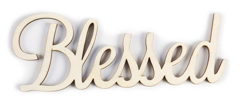 12 Pack CousinDIY Unfinished Wood Script Phrase-Blessed A50026L7-1275 - 191648105964