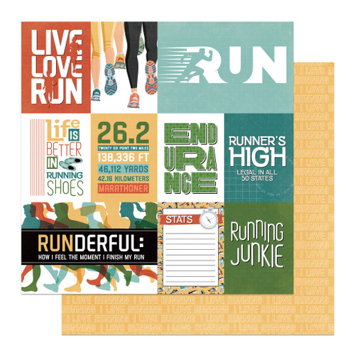 25 Pack Runner's High Double-Sided Cardstock 12"X12"-Live Love Run 5A0020QJ-1G3HC - 709388344811