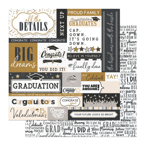 25 Pack The Graduate Double-Sided Cardstock 12"X12"-All The Details 5A0020Q8-1G3H5 - 709388344927