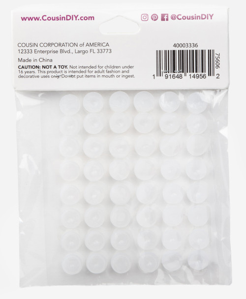 12 Pack CousinDIY Acrylic Adhesive Gems 10mm-Pearl GEMS10MM-3336