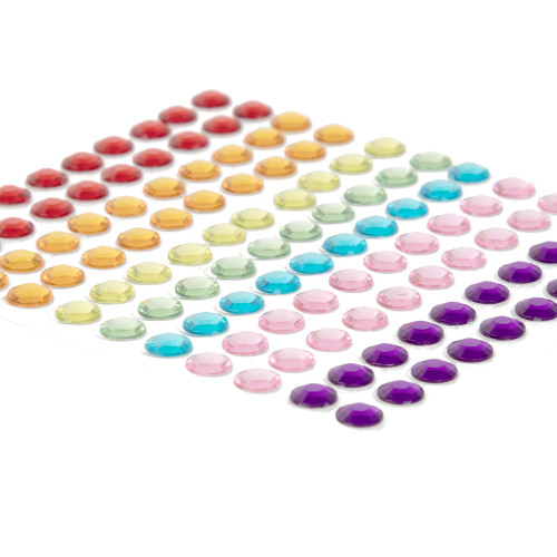 12 Pack CousinDIY Acrylic Adhesive Gems 6mm-Rainbow A50026M8-3337