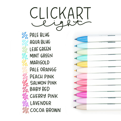Zebra ClickArt Retractable Bullet Point Marker Pens 12/Pkg-Light - 5A00219K-1G438