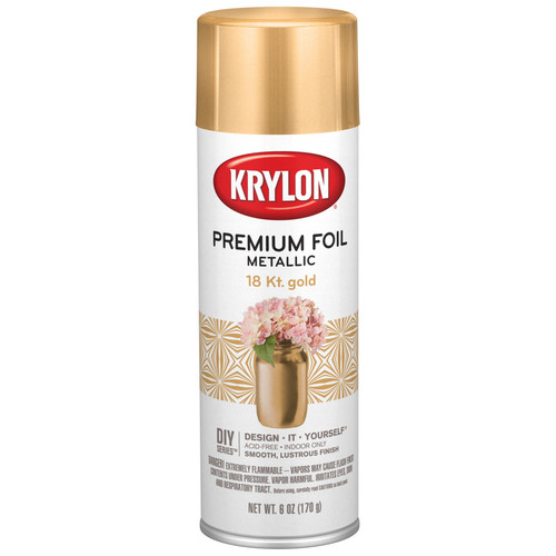 2 Pack Krylon(R) Premium Metallic Spray Paint 6oz-18 Karat Gold 5A0020TW-1G3MJ - 724504093794