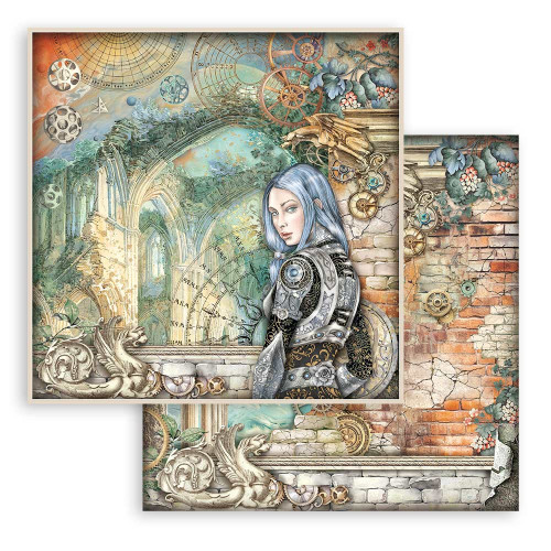 3 Pack Stamperia Double-Sided Paper Pad 8"X8" 10/Pkg-Sir Vagabond In Fantasy World, 10 Desing SBBS98