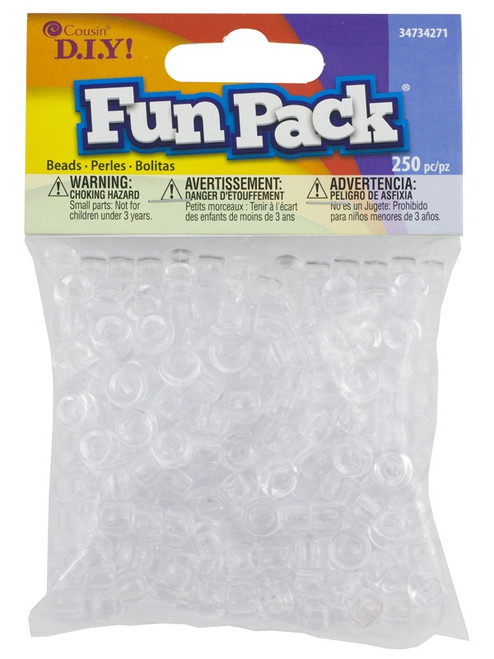 12 Pack CousinDIY Acrylic Pony Beads 250/Pkg-Clear 34734271 - 016321196698